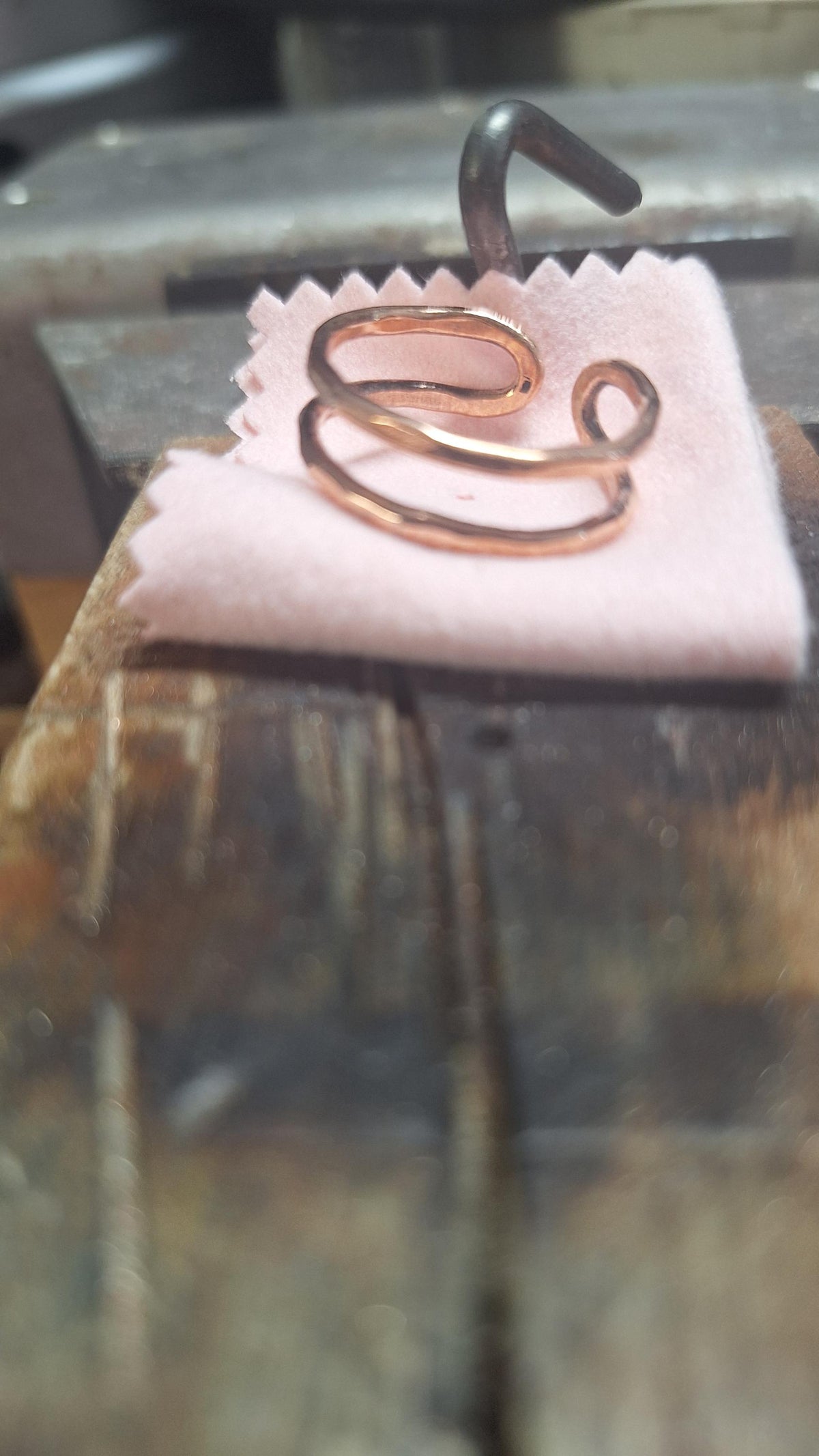 Hand Forged Copper Artisan Double Band Ring