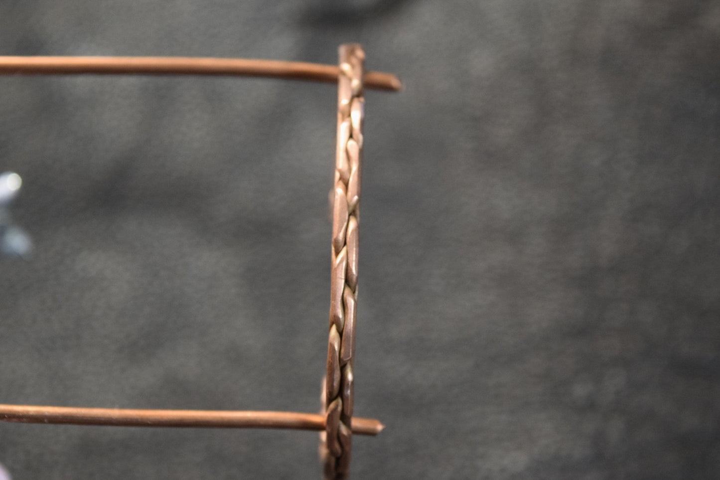 Handcrafted Flattened Braided Copper Cuff Bracelet