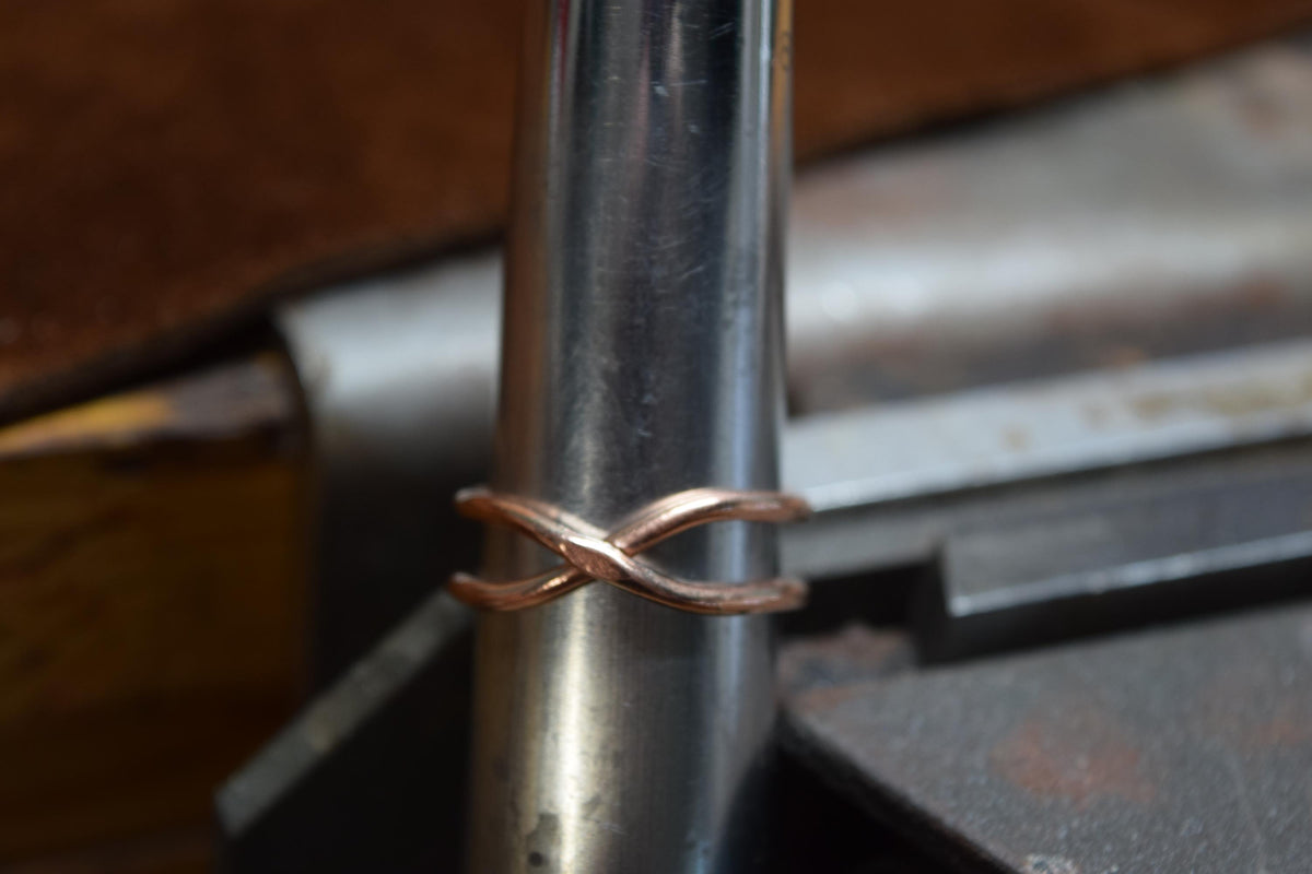 Handmade Twisted Copper Ring | Wide Band, Rustic Boho Jewelry, Stackable