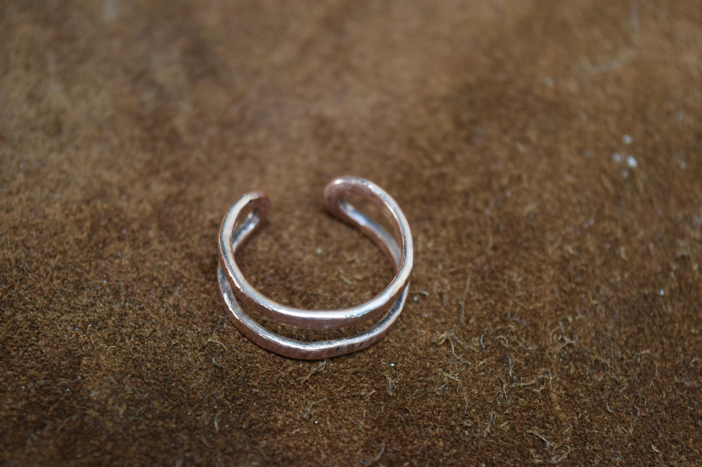 Hand Forged Copper Wide Double Wrap Ring