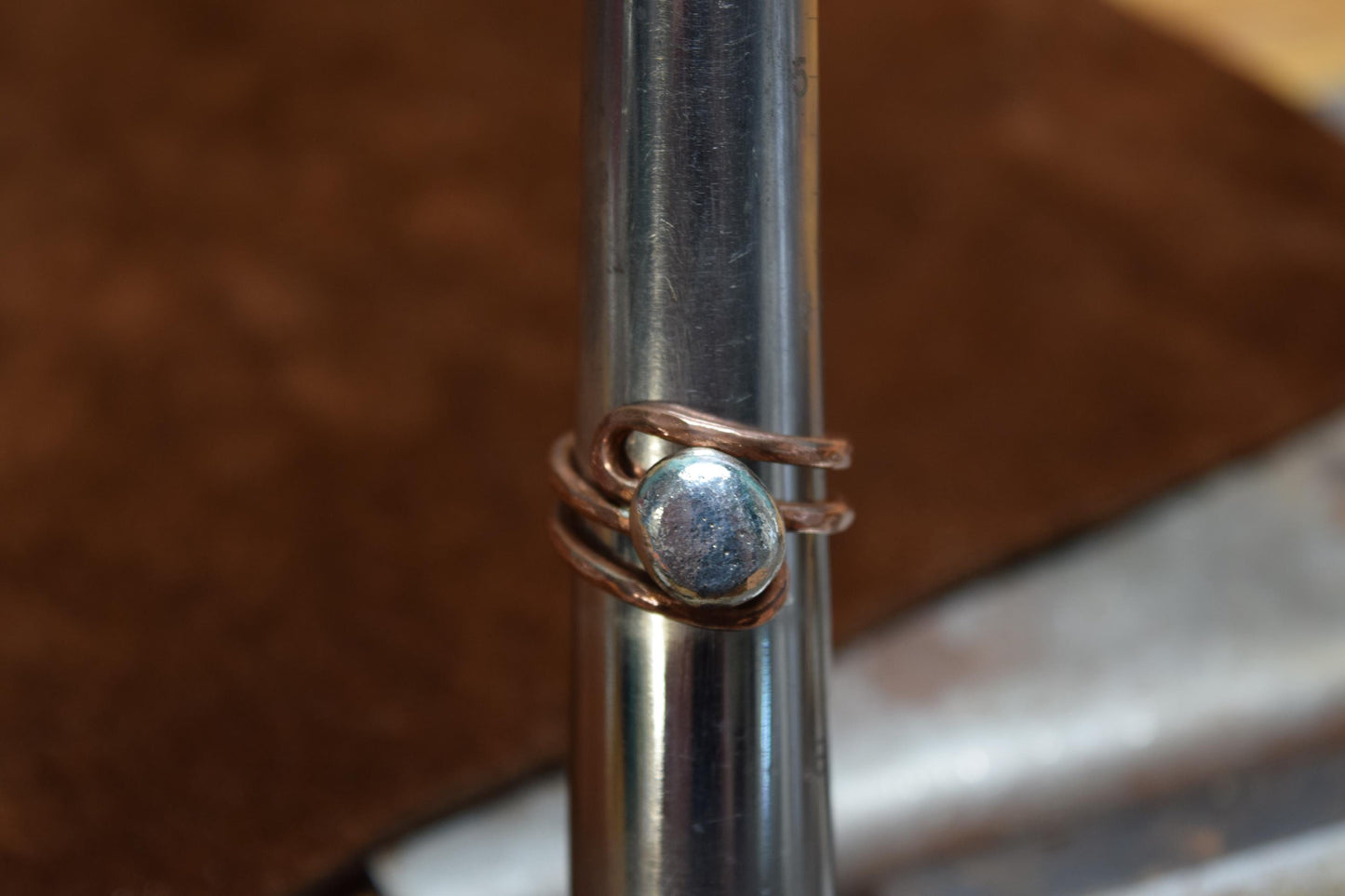 Handmade Copper & Silver Wrap Ring