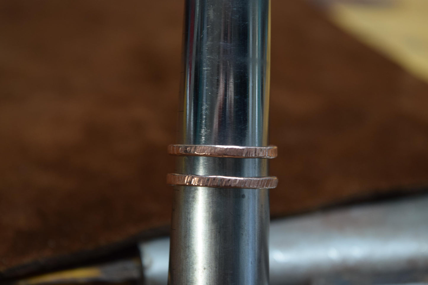 Hand Forged Copper Wide Double Wrap Ring