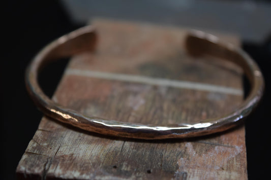 Handcrafted Hammered, Copper Cuff Bracelet | Solid Bangle | Minimalist Boho Jewelry | Rustic Gift |