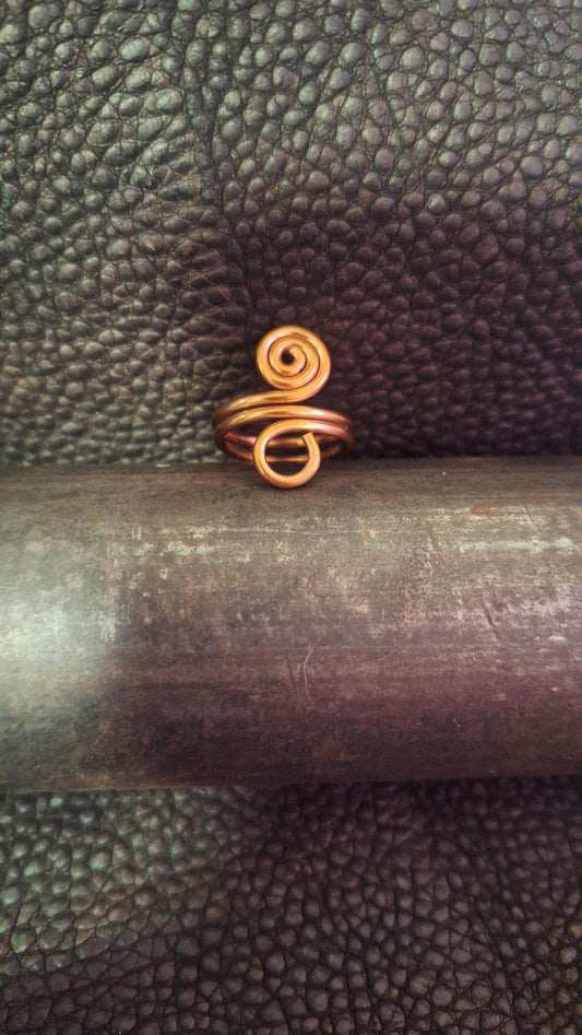 Hand Forged Copper Artisan Swirl and Loop Handmade Ring!