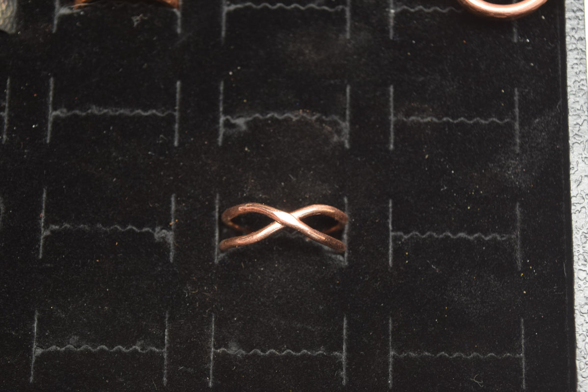 Handmade Twisted Copper Ring | Wide Band, Rustic Boho Jewelry, Stackable