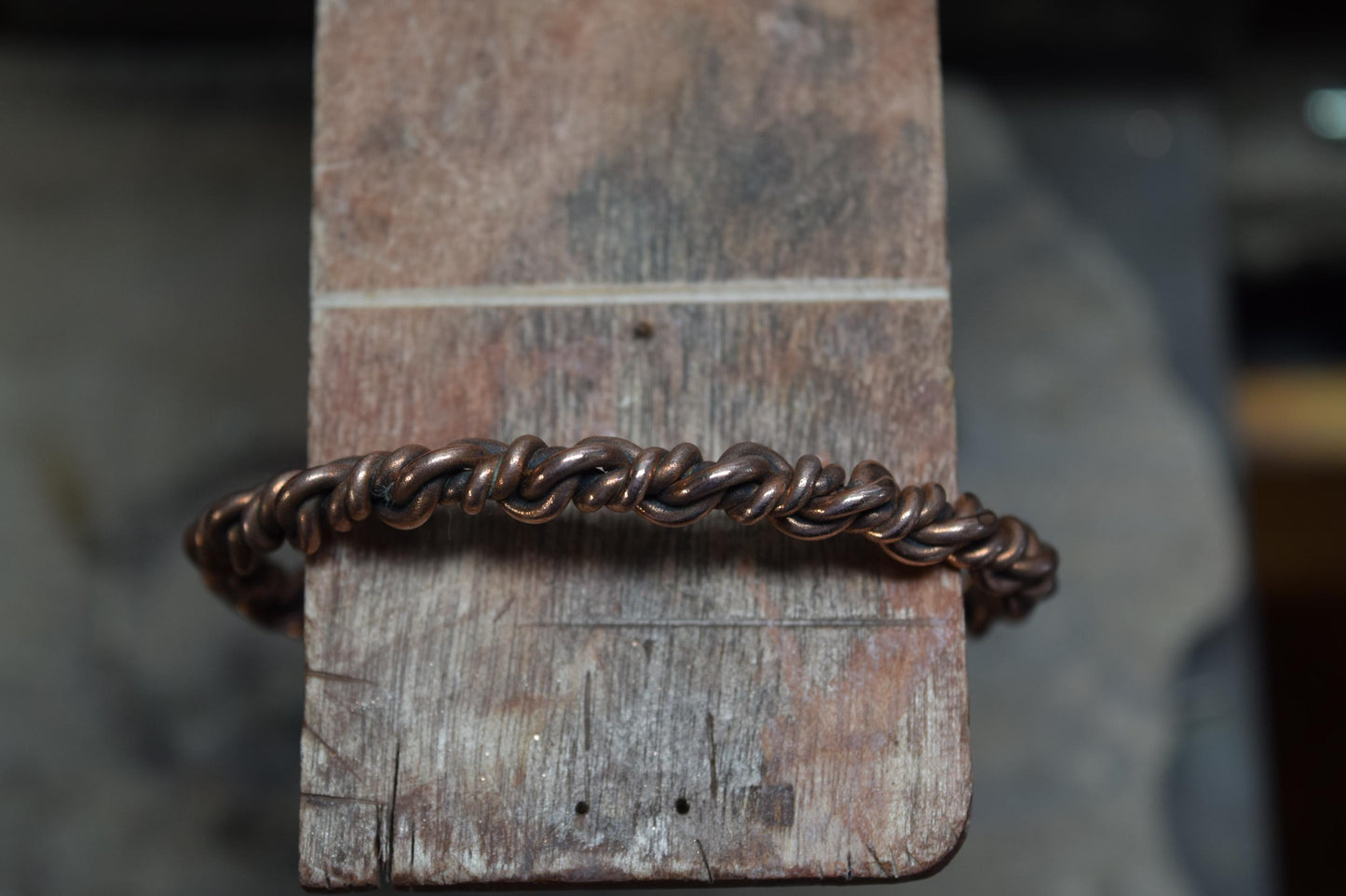 Handcrafted Wide Braided Copper Cuff Bracelet