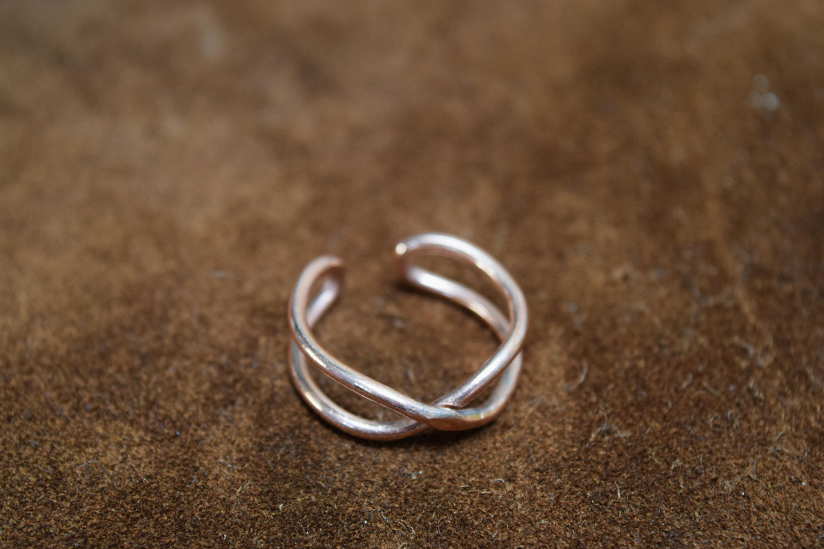 Handmade Twisted Copper Ring | Wide Band, Rustic Boho Jewelry, Stackable