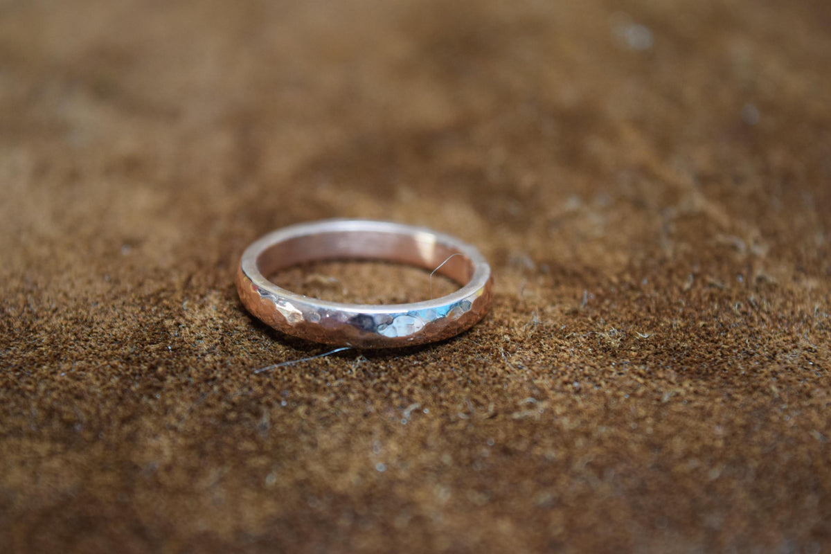 Handmade Hammered Copper Ring | Textured Band, Rustic Boho Jewelry, Stackable