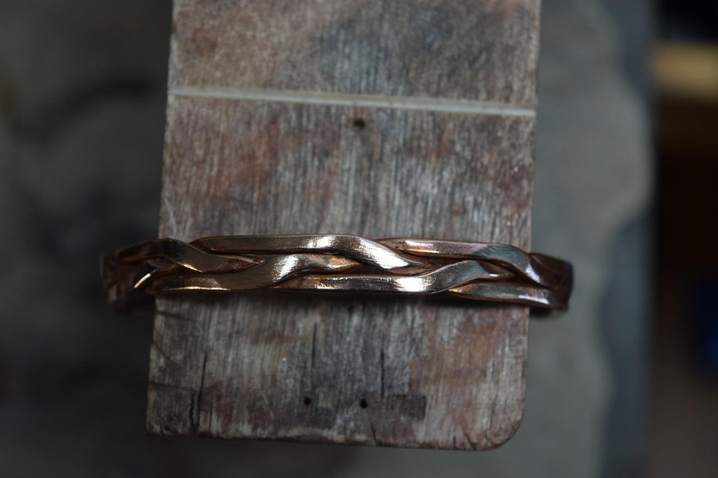 Chunky Open Braid Copper Cuff Bracelet