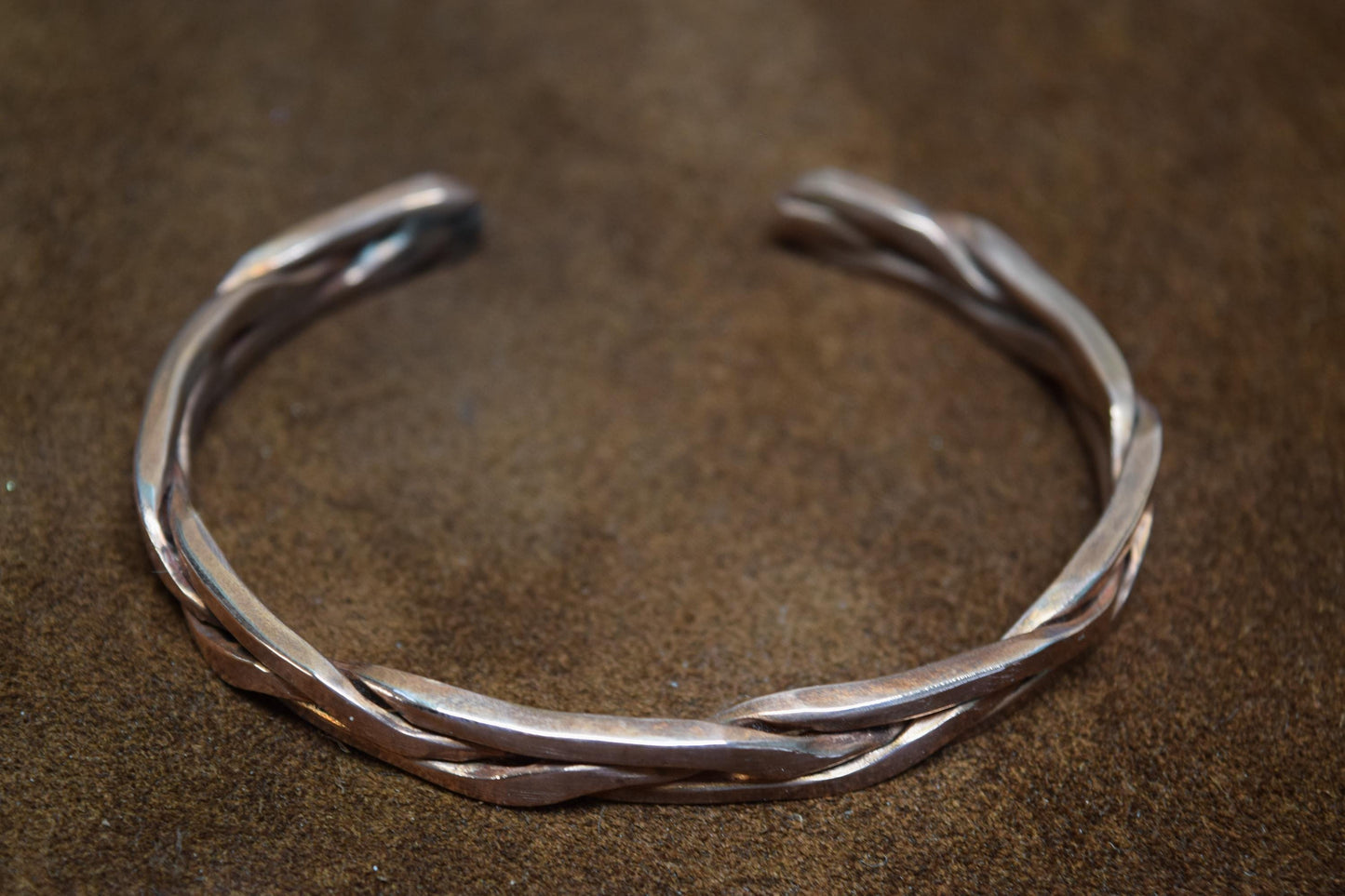 Chunky Open Braid Copper Cuff Bracelet