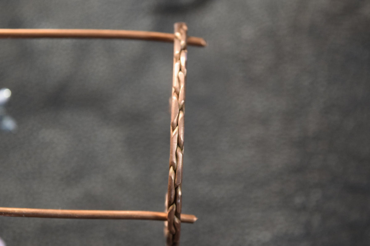 Handcrafted Braided, Flattened Copper Cuff Bracelet | Braided Solid Bangle | Minimalist Boho Jewelry | Rustic Gift |