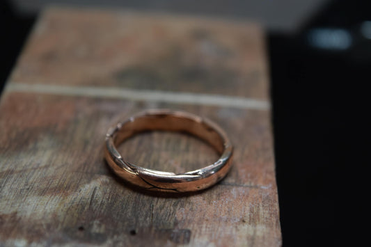 Hand Forged Braided Copper Boho Ring | Rustic Stacking Band